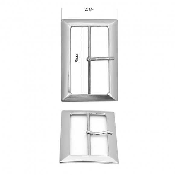 Пряжка металлическая TBY.2622 25х32мм, внутр. размер 25мм цв. никель уп. 20шт