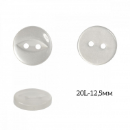 Пуговицы пластик арт.TBY.382.12.PW цв.белый перламутр, 20L-12,5мм, 2 прокола, 200шт