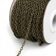 Цепочка 3,9х2,8х0,7мм, TBY-1948 металл цв.бронза рул.25м