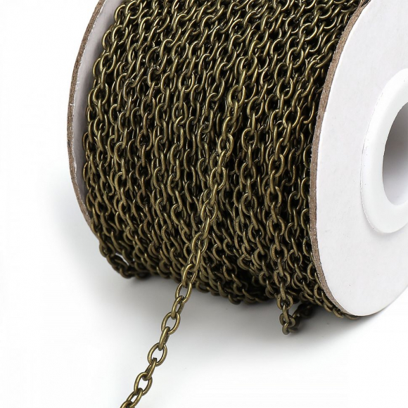 Цепочка 3,9х2,8х0,7мм, TBY-1948 металл цв.бронза рул.25м