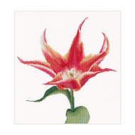 113774_Набор для вышивания "Оранжевый тюльпан", канва лён 36 ct