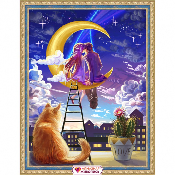 Набор для изготовления картин АЛМАЗНАЯ ЖИВОПИСЬ арт.АЖ.1718 Первая любовь 30х40 см