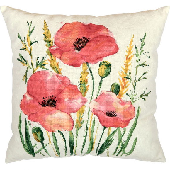 Набор для вышивания PANNA арт. PD-7337 Подушка. Алые маки 35х35 см Набор для вышивания PANNA арт. PD-7337 Подушка. Алые маки 35х35 см