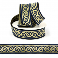 Лента (тесьма) жаккардовая арт.VB.101227 шир. 22мм цв.темный синий уп.10 м