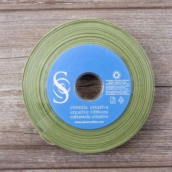 19667_Косая бейка хлопок/полиэстер 20 мм, 25 м, цвет 123, светло-оливковый