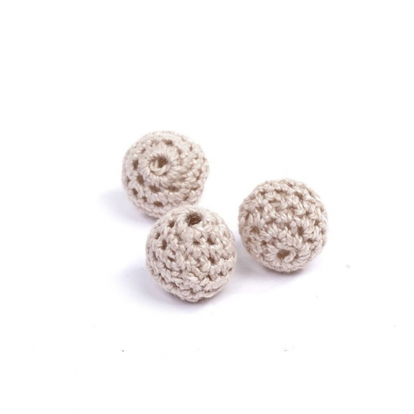 Бусины текстильные MAGIC HOBBY арт.MG-E8409-14 цв.2 ?15мм уп.3шт