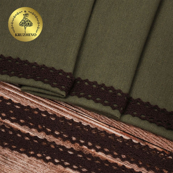 Тесьма вязаная KRUZHEVO 20мм TBY-6307-1 цв.27 коричневый уп.10м