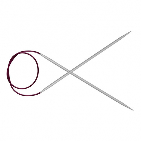 45322 Knit Pro Спицы круговые для вязания Basix Aluminum 2,5мм/60см, алюминий, серебристый