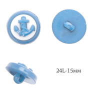 Пуговицы пластик Якорь TBY.P-2324 цв.02 т.синий 24L-15мм, на ножке, 50 шт