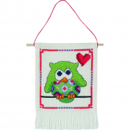 Набор для вышивания PERMIN арт.13-4842 Зелёная сова 15х21 см