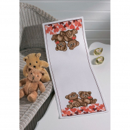 Набор для вышивания PERMIN арт.68-6118 Дорожка Мишки с сердечками 34х93 см