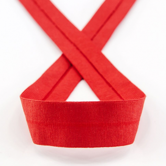 Косая бейка хлопок, 20 мм, 20 м, цвет 14, красный
