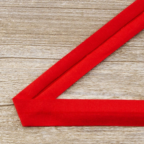 Косая бейка хлопок, 20 мм, 20 м, цвет 14, красный
