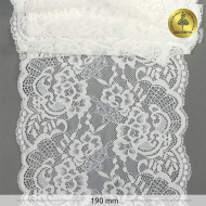 Кружево-стрейч KRUZHEVO арт.TBY.6392 шир.190мм цв.004 белый уп.3м