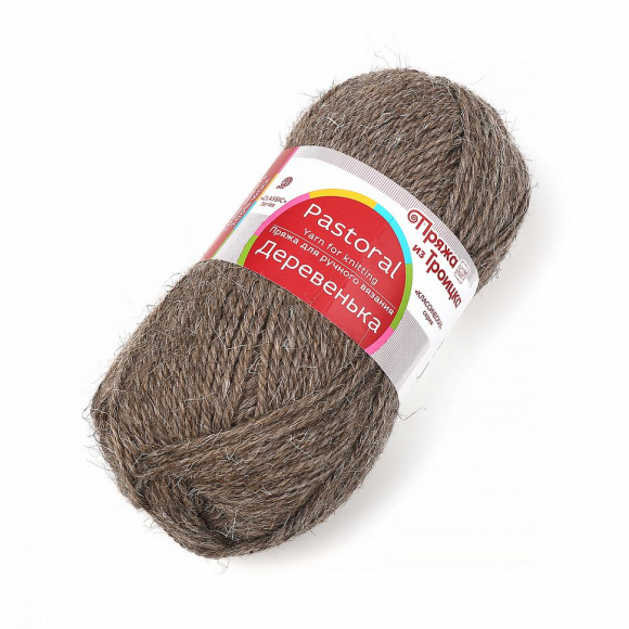 Пряжа для вязания ТРО Деревенька (100% шерсть) 10х100г/170м цв.0371 натур серый