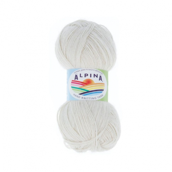 Пряжа ALPINA ROLAND (100% альпака) 4х50г/200м цв.20 белый (натуральный) Пряжа ALPINA ROLAND (100% альпака) 4х50г/200м цв.20 белый (натуральный)