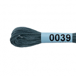Нитки для вышивания Gamma мулине (0001-0206) 100% хлопок 24 x 8 м цв.0039 серо-голубой