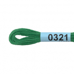 Нитки для вышивания Gamma мулине (0207-0819) 100% хлопок 24 x 8 м цв.0321 изумрудный