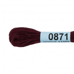 Нитки для вышивания Gamma мулине (0820-3070) 100% хлопок 24 x 8 м цв.0871 т.бордовый