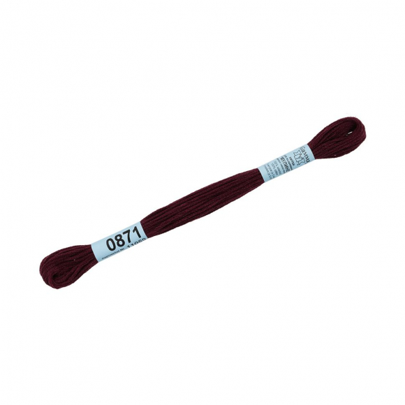 Нитки для вышивания Gamma мулине (0820-3070) 100% хлопок 24 x 8 м цв.0871 т.бордовый