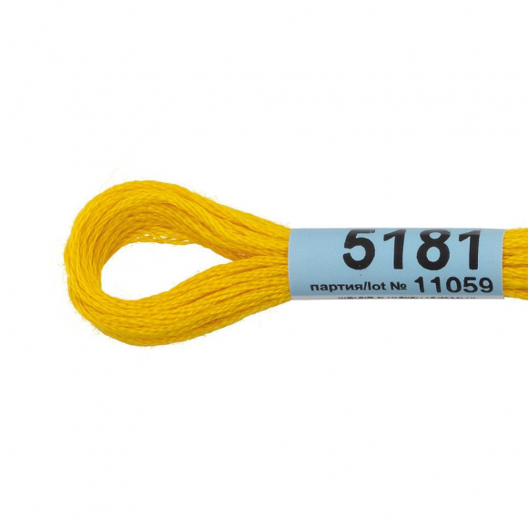 Нитки для вышивания Gamma мулине (3173-6115) 100% хлопок 24 x 8 м цв.5181 насыщенный желтый