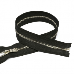Молния MaxZipper мет. №3 никель шлиф.звено, 45 см цв.F322 черный уп.10шт