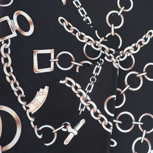 Ткань шелк Армани 90г/м? 97% полиэстер, 3% спандекс шир.145см арт.Р.18555.02 цв.02 черный рул.30м