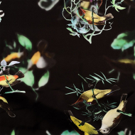 Ткань шелк Армани креп 90 г/м? 97% полиэстер, 3% лайкра шир.148 см арт.T.0240.5 цв.05 черный рул.25м