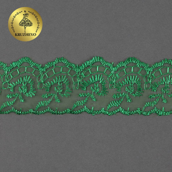 Кружево капрон KRUZHEVO арт.TBS.30010 шир.45мм цв.019 (227) зеленый уп.9,14м