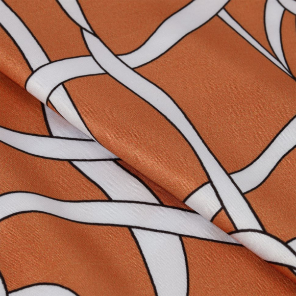 Ткань шелк Армани креп 90 г/м? 97% полиэстер, 3% лайкра шир.148 см арт.T.0549.5 цв.05 оранжевый рул.25м