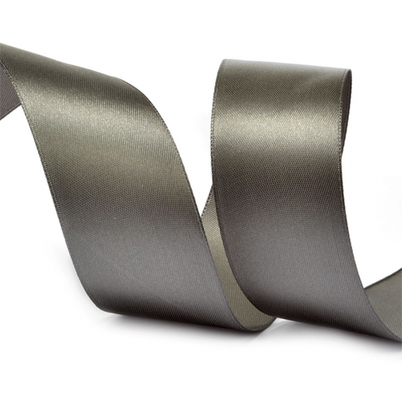 Лента атласная 38мм цв.3170 т.серый IDEAL уп.27,4 м