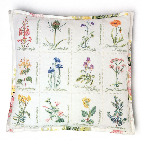 Набор для вышивания THEA GOUVERNEUR арт.2074A подушки Полевые цветы 41х41 см