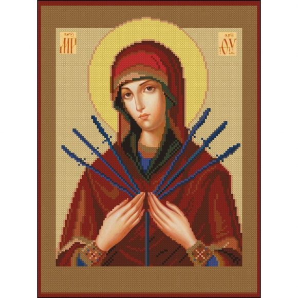 168858_Картина стразами "Богородица Семистрельная" 168858_Картина стразами "Богородица Семистрельная"