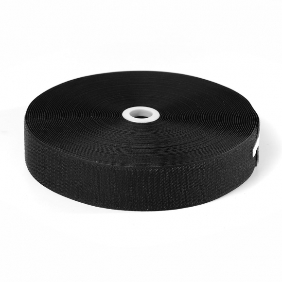 Лента липучка TBY пришивная кач.С шир.30мм цв.F322 черный уп.25м (крючок)