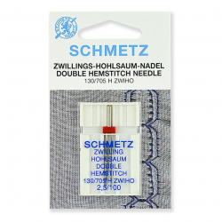 Иглы для бытовых швейных машин Schmetz для мережки двойные 130/705H ZWIHO №100/2.5, уп.1 игла