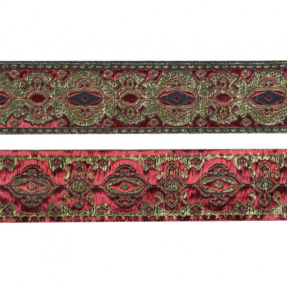 Лента отделочная жаккардовая арт.TBY.1903-1 шир.50 мм цв. красный уп.8,6 м Лента отделочная жаккардовая арт.TBY.1903-1 шир.50 мм цв. красный уп.8,6 м