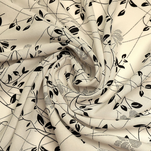 Ткань Штапель  TBY Vi-2108031-c3 плот 110г/м2 100% вискоза шир. 145 см цв.с3 белый рул.25м