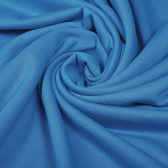 Ткань футер 2х нитка начес однотон. 190г/м?  95% хл  5%эласт  шир.100+100см арт.ДЛ1903094 цв.голубика пач. 45-70м