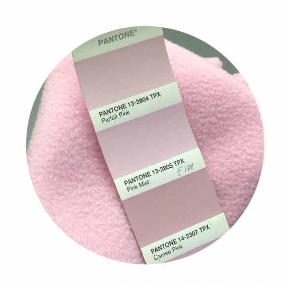 Ткань флис 2-х сторонний TBY-0059-134 190 г/м? 100% ПЭ шир.150см  цв.F134 розовый рул.70-110м (1кг - 3,5м)