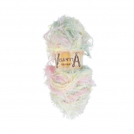 Пряжа VISANTIA TRAFKA меланжевая (100% полиэстер) 5х100г/150 м цв.1040 св.зеленый/желтый/розовый