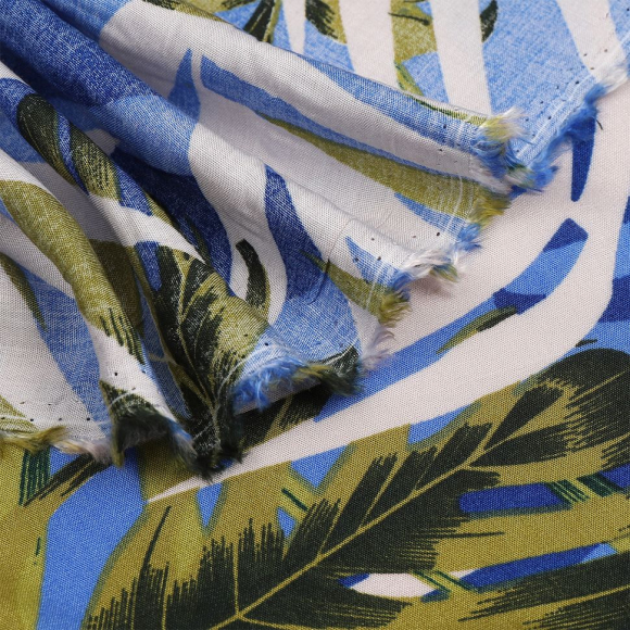 Ткань Штапель  TBY Vi-45320-c2 плот 110г/м2 100% вискоза шир. 145 см цв.с2 листья уп.5м