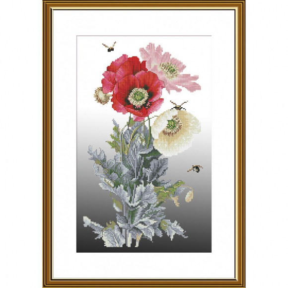 Набор для вышивания мулине НОВА СЛОБОДА арт.СР2262 Медовые маки 20х34 см