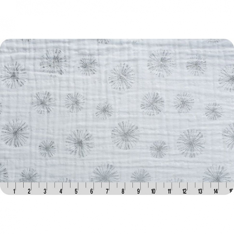 Ткань для пэчворка PEPPY Embrace Metallic (марлевка) 120 г/м? 100% хлопок цв.emmmake a wish silver уп.100х125 см