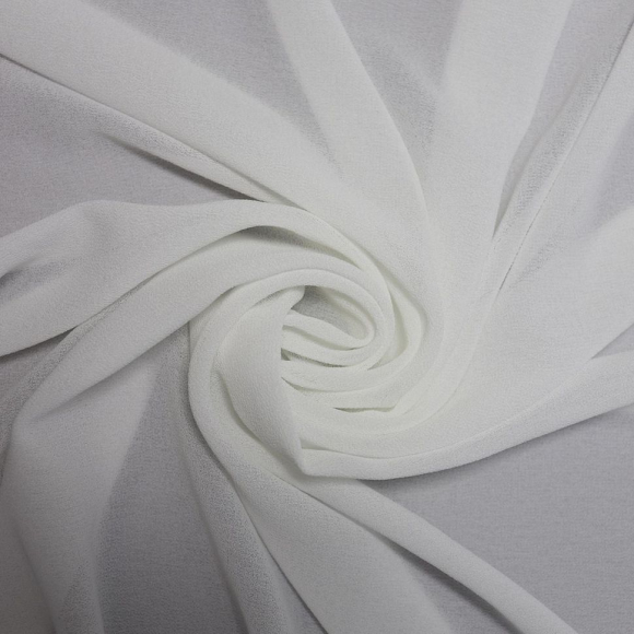 Ткань Креп-шифон 105 г/м? 100% полиэстер шир.150 см арт.Р.14982.02 цв.02 шампань уп.25м