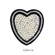 Термоаппликации арт.TBY-2159 Сердце с бусинами 4,5х4см, уп.10шт.