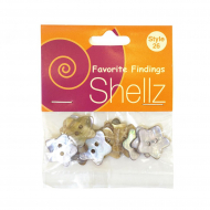 12813_Пуговицы "Shellz" Light Blue Star Agoya