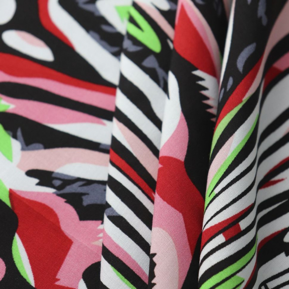 Ткань Штапель 105 г/м? 100% вискоза шир.145 см арт.Р.15359.06 цв.06 красный уп.25м