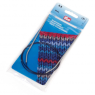 211219 PRYM Спицы круговые для вязания с гибкой черной леской 2,5мм 80см алюминий уп.1шт