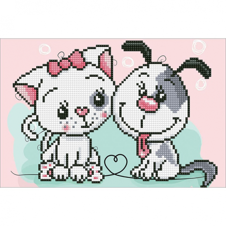 Кристальная мозаика на холсте ФРЕЯ арт.ALV-87 Друзья 20х30 см