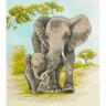 Кристальная мозаика на холсте ФРЕЯ арт.ALVR-235 Слоны 35х40 см